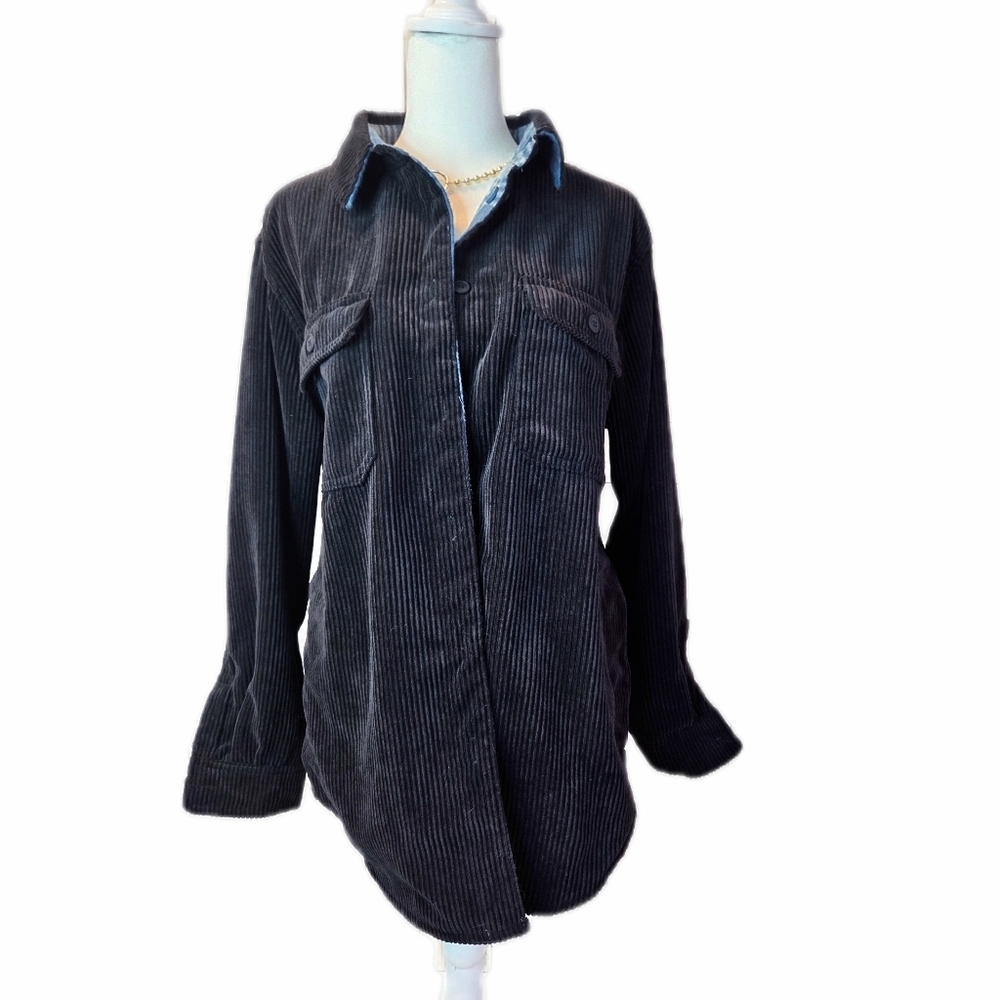 Love Tree Black Corduroy Utility Reversible Jacket